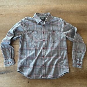 Mountain Khakis Owen Flannel, Grey/Burgundy (Sz Lrg)